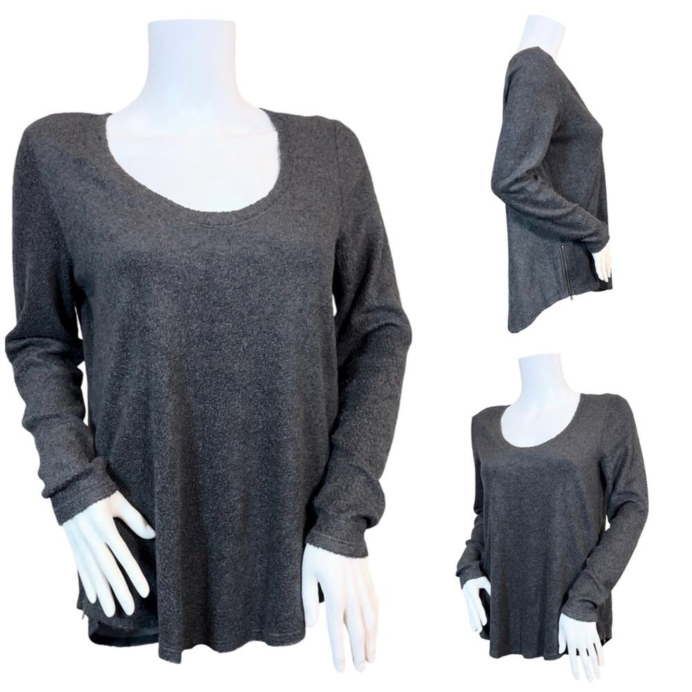 #T61 Red Haute Charcoal Zipper Detail Long Sleeve SZ M $89